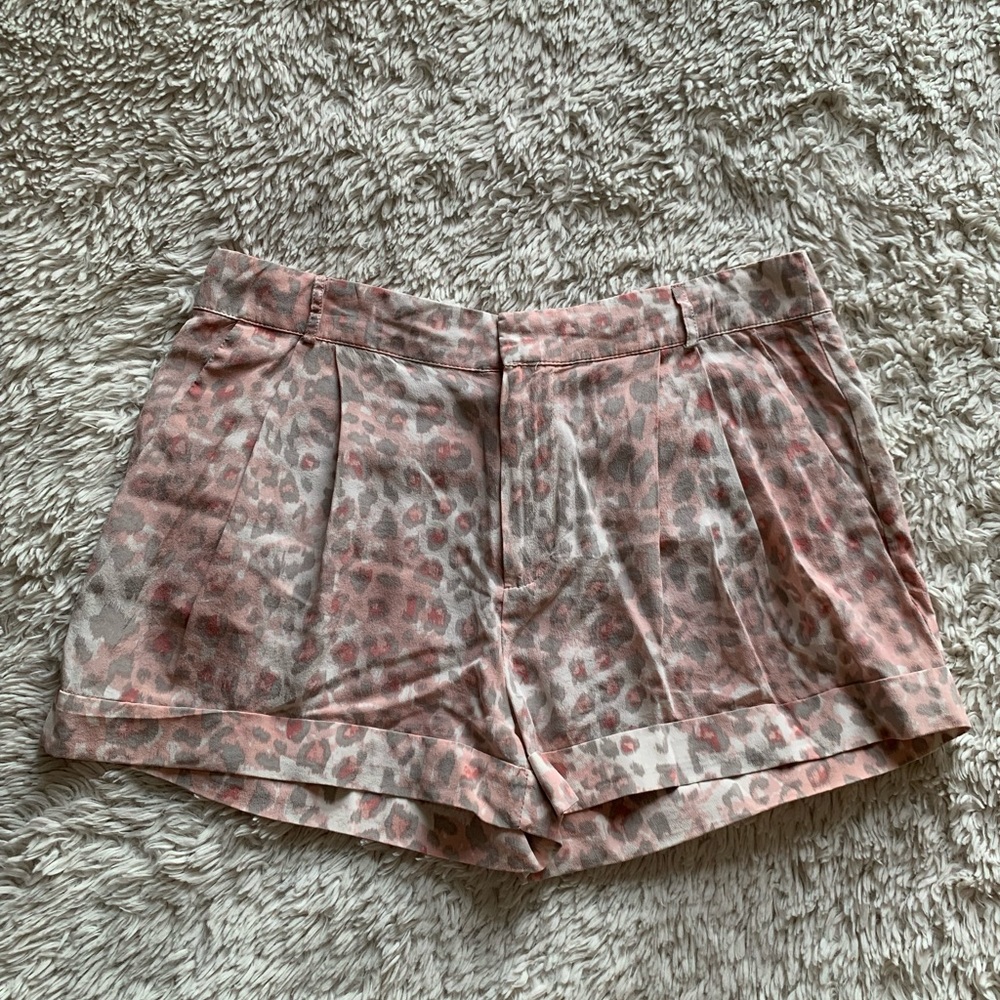 Parker pink cheetah silk shorts